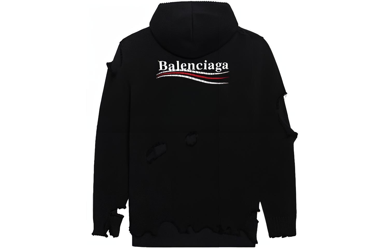 Balenciaga FW21 Classic Logo Distressed Hoodie Unisex Black. 662718T32121069 圖 3