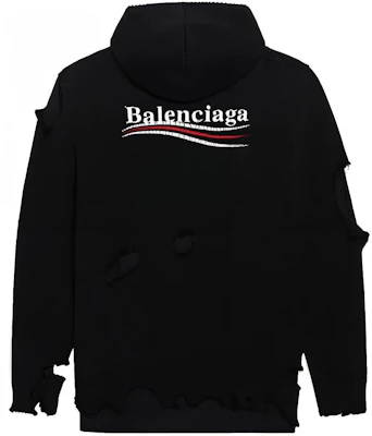 Balenciaga FW21經典標誌做舊連帽衫 男女 黑色. 662718T32121069 Lookbook Balenciaga FW21經典標誌做舊連帽衫 男女 黑色. 662718T32121069