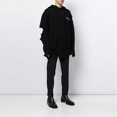 Balenciaga FW21經典標誌做舊連帽衫 男女 黑色. 662718T32121069 Purchase Balenciaga FW21經典標誌做舊連帽衫 男女 黑色. 662718T32121069