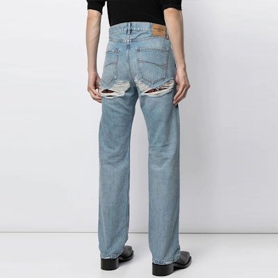 Balenciaga FW21 破壞風直筒牛仔褲 男款藍色丹寧 662893TBP488961 Purchase Balenciaga FW21 破壞風直筒牛仔褲 男款藍色丹寧 662893TBP488961