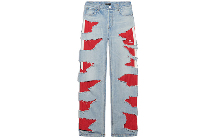 Order Balenciaga FW21 Vaqueros Azules de Denim Japonés Estilo Desgastado. 662764TBP468961