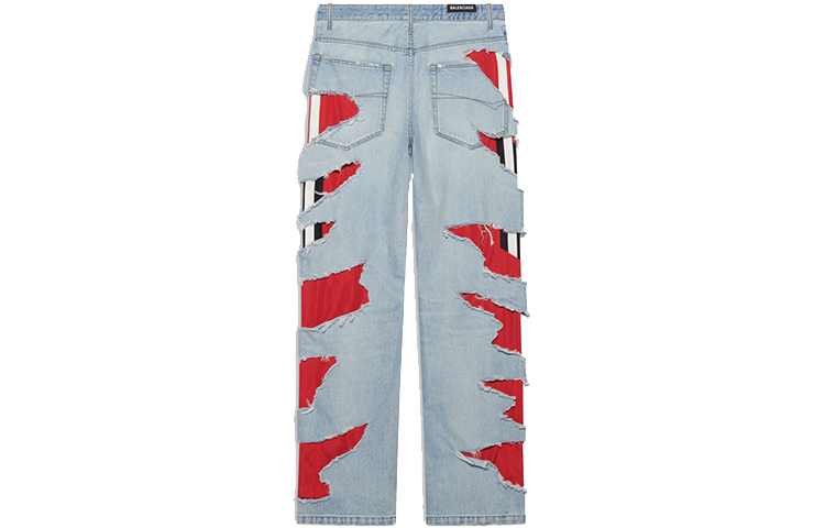 Lookbook Balenciaga FW21 Vaqueros Azules de Denim Japonés Estilo Desgastado. 662764TBP468961