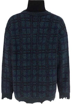 巴黎世家FW21破洞层叠高领羊毛毛衣黑绿配色 662520T16083769 Lookbook 巴黎世家FW21破洞层叠高领羊毛毛衣黑绿配色 662520T16083769