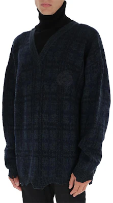 巴黎世家FW21破洞层叠高领羊毛毛衣黑绿配色 662520T16083769 Details for 巴黎世家FW21破洞层叠高领羊毛毛衣黑绿配色 662520T16083769