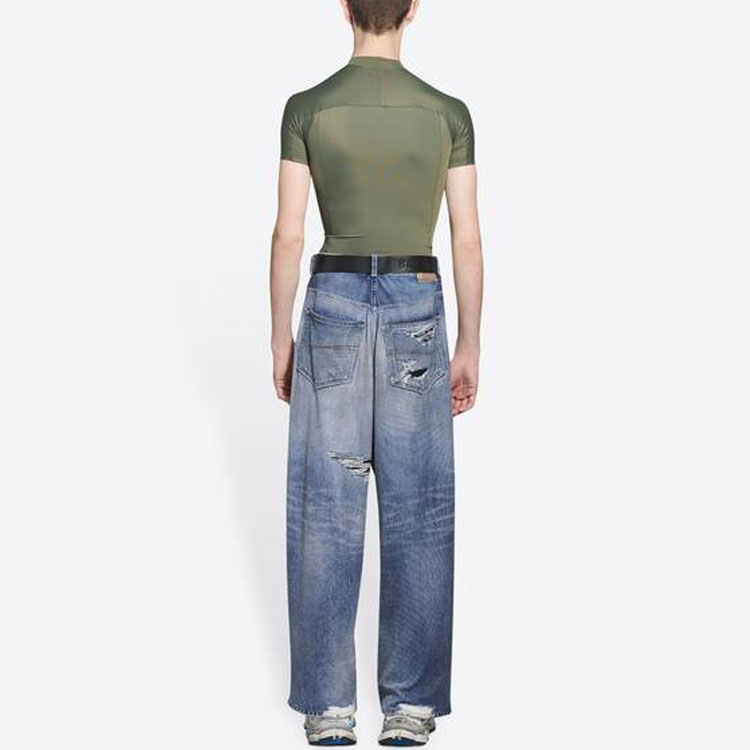 Purchase 巴黎世家 FW21 復古休閒藍色破壞牛仔褲 寬鬆時尚款式 675336TLV864011