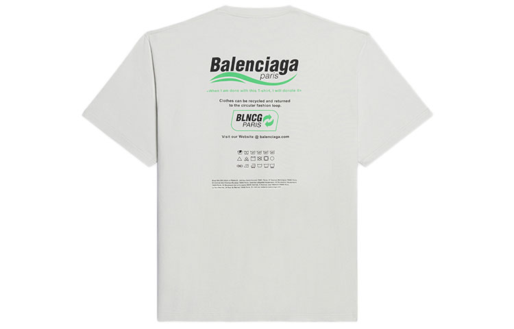 Balenciaga FW21 Dry Cleaning Boxy Logo Print Classic White Crewneck T-Shirt Men 651795TKVF89085 圖 3