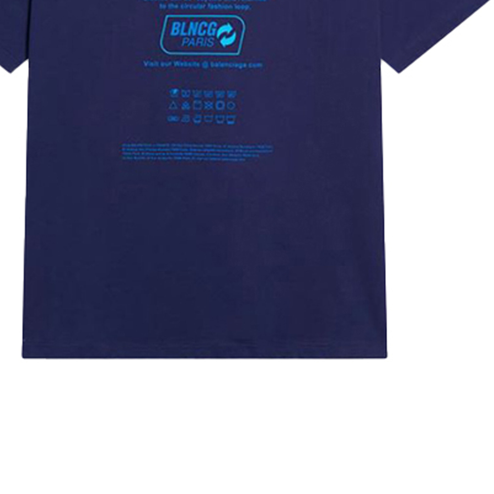 Balenciaga FW21 Dry Cleaning Letter Print Knit T-Shirt Navy Men’s Regular Fit. 651795TKVF83866 圖 7