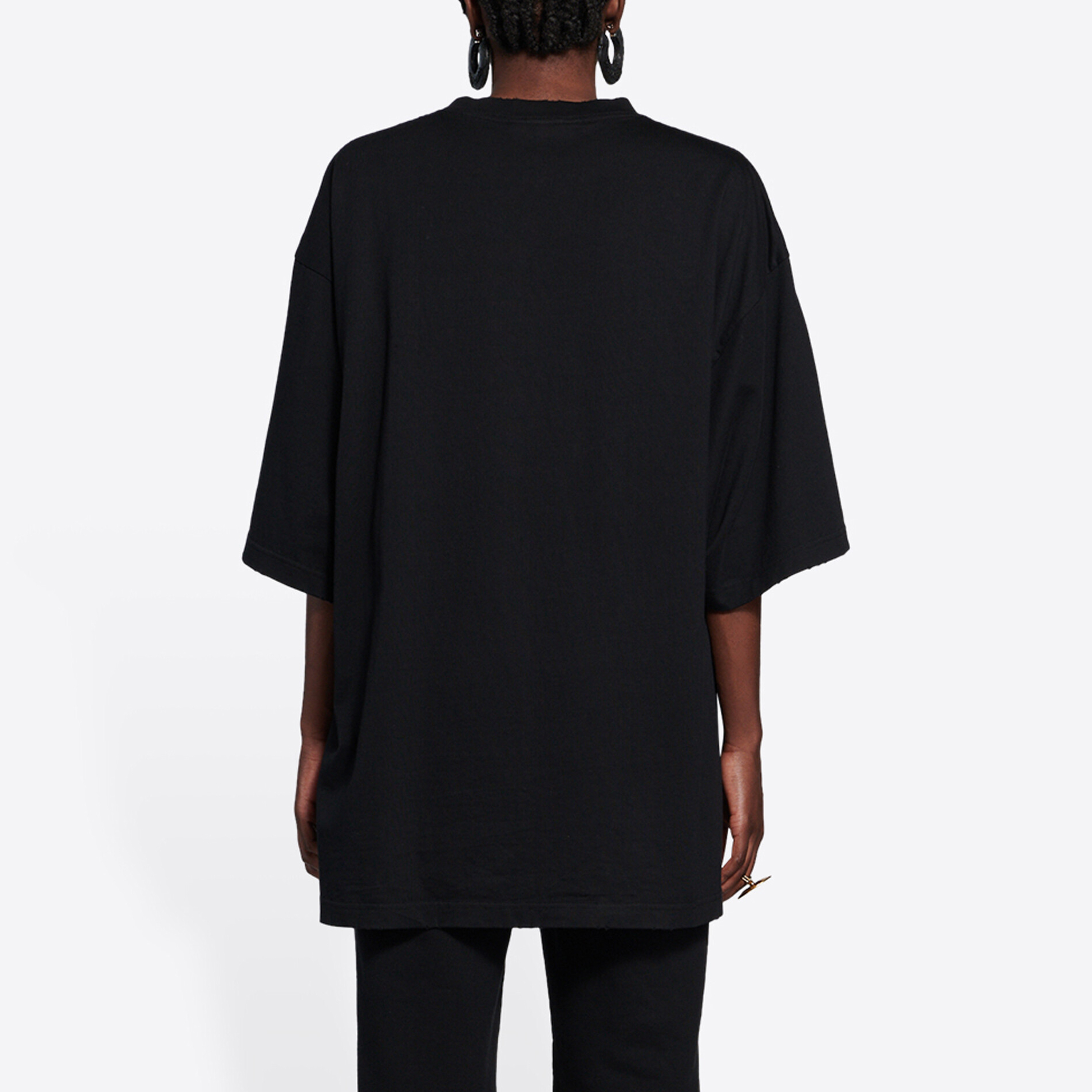 Balenciaga FW21 Free Letter Print Oversized T-Shirt Unisex Black 661715TKVD31070 圖 5