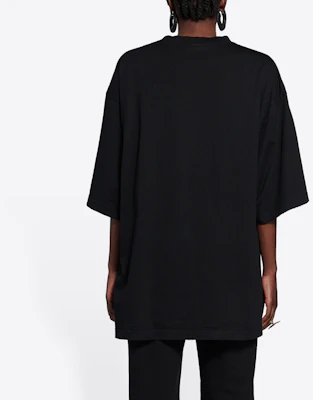 巴黎世家 FW21 男女同款黑色寬鬆字母印花短袖T恤 661715TKVD31070 Purchase 巴黎世家 FW21 男女同款黑色寬鬆字母印花短袖T恤 661715TKVD31070