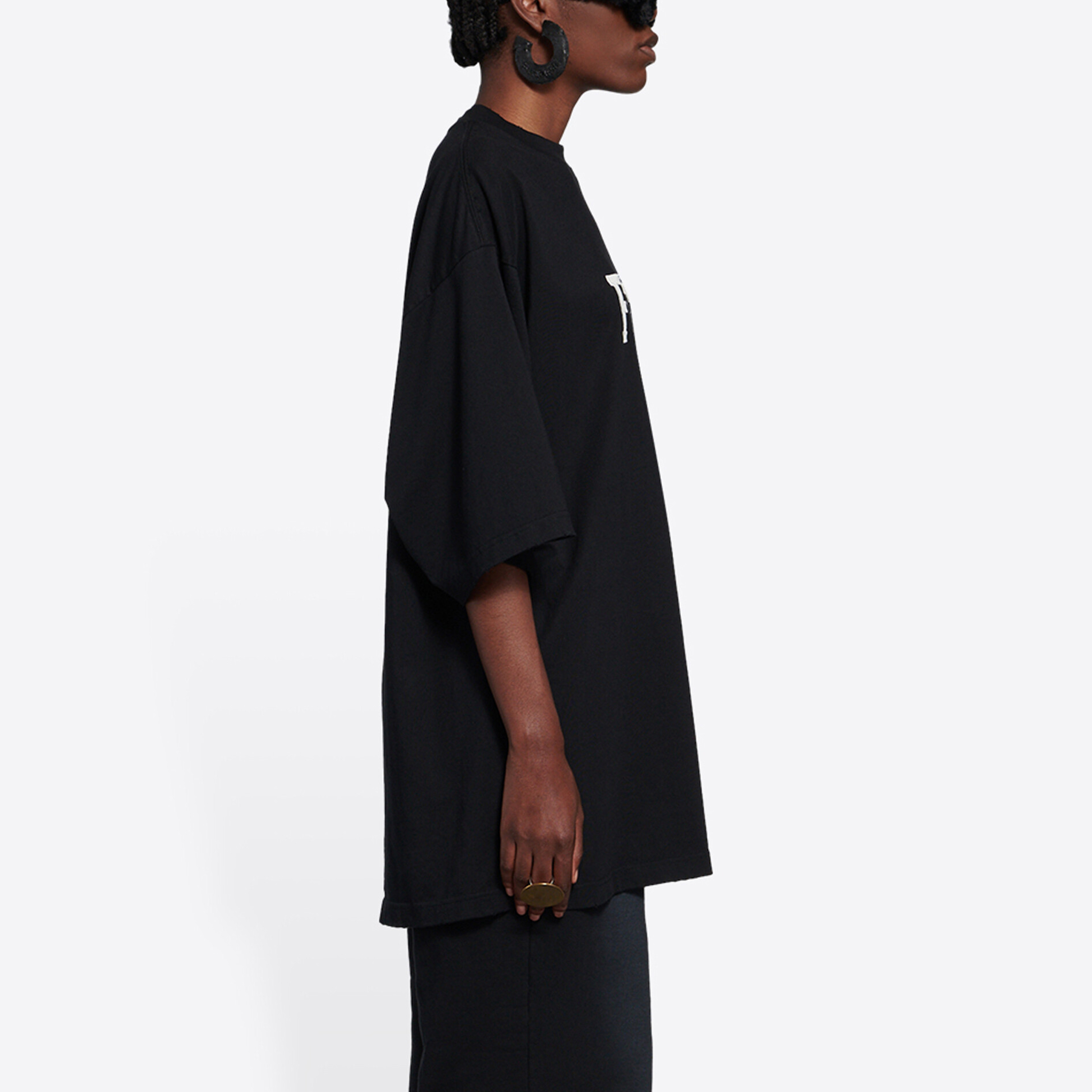 Balenciaga FW21 Free Letter Print Oversized T-Shirt Unisex Black 661715TKVD31070 圖 8