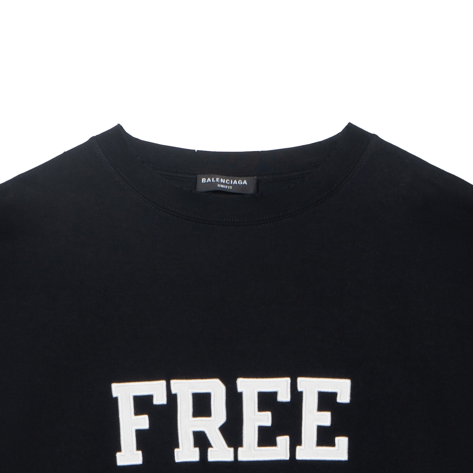 Balenciaga FW21 Free Letter Print Oversized T-Shirt Unisex Black 661715TKVD31070 圖 10