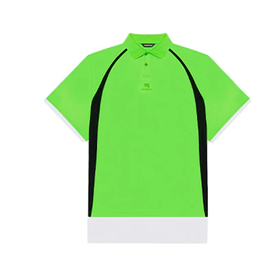 Balenciaga FW21 Green Casual Logo Embroidered Polo Shirt Unisex. 661507TKVA53007