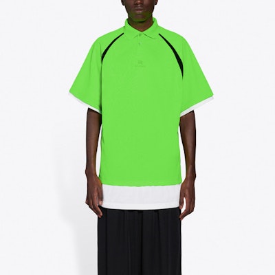 Balenciaga FW21 Baju Polo Kasual Hijau Logo Sulaman Unisex. 661507TKVA53007 Shop Balenciaga FW21 Baju Polo Kasual Hijau Logo Sulaman Unisex. 661507TKVA53007