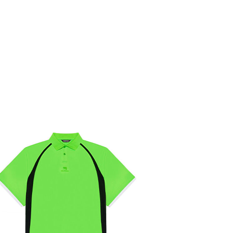 Sizing Balenciaga FW21 Baju Polo Kasual Hijau Logo Sulaman Unisex. 661507TKVA53007