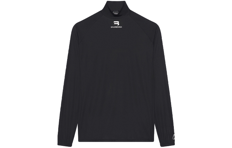Balenciaga FW21 Letter Logo Black Long Sleeve T-Shirt 661749444B81077