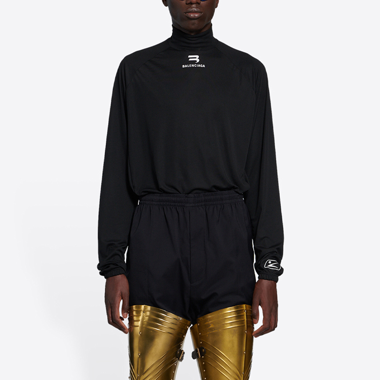 Purchase バレンシアガ FW21 レターロゴ ブラック ロングスリーブ Tシャツ 661749444B81077