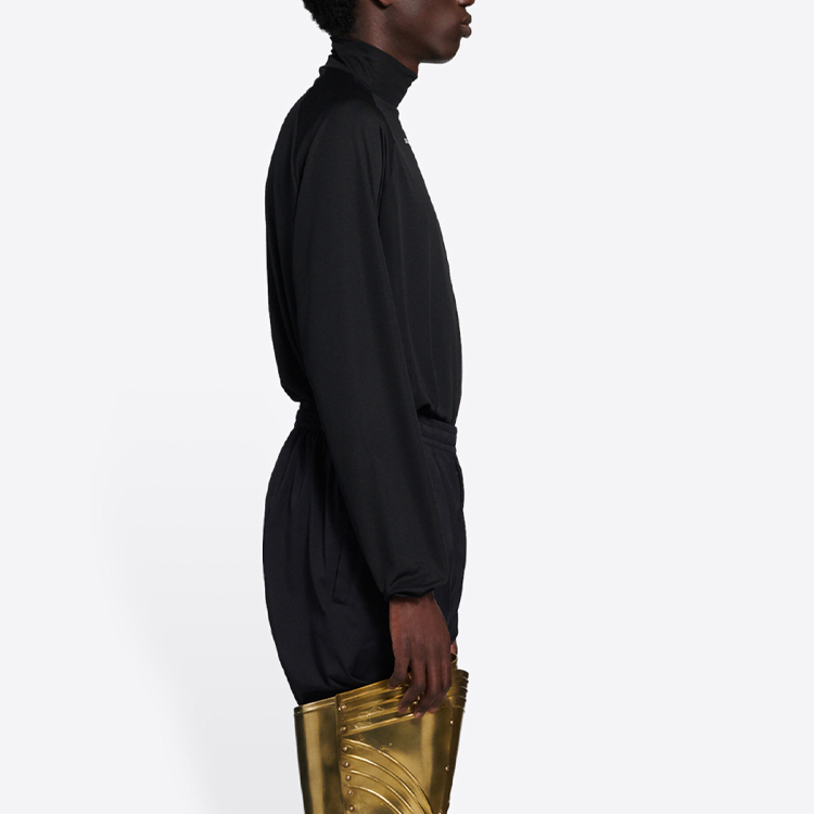 Sizing バレンシアガ FW21 レターロゴ ブラック ロングスリーブ Tシャツ 661749444B81077