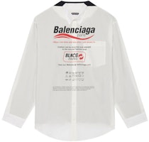 Balenciaga FW21 Letter Logo Cotton Poplin Long Sleeve Shirt White Men’s. 663058TKM059000 Balenciaga FW21 Letter Logo Cotton Poplin Long Sleeve Shirt White Men’s. 663058TKM059000