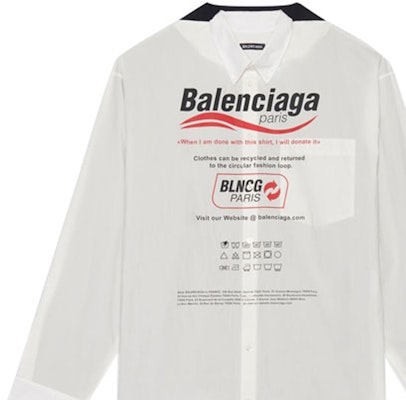 Balenciaga FW21 Letter Logo Cotton Poplin Long Sleeve Shirt White Men’s. 663058TKM059000 Sizing Balenciaga FW21 Letter Logo Cotton Poplin Long Sleeve Shirt White Men’s. 663058TKM059000