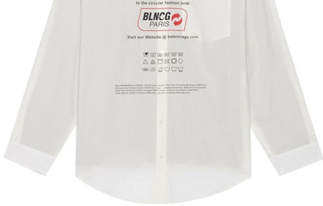 バレンシアガ FW21 レター ロゴ コットン ポプリン 長袖 シャツ ホワイト メンズ 663058TKM059000 Cheap バレンシアガ FW21 レター ロゴ コットン ポプリン 長袖 シャツ ホワイト メンズ 663058TKM059000