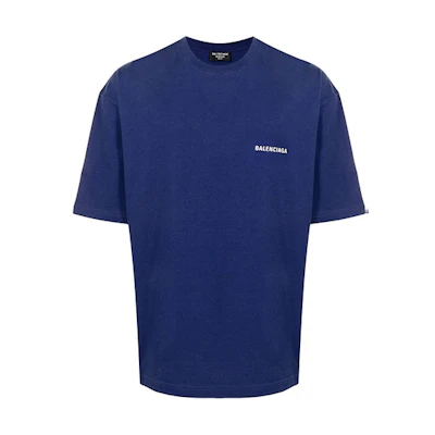 Balenciaga FW21 Logo Crewneck Short Sleeve T-Shirt Men’s Blue - Gift Idea 612966TIVG53967