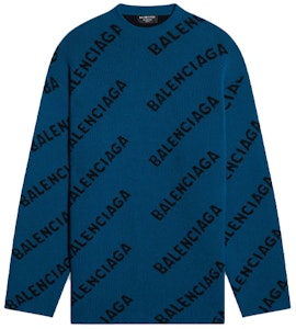 Balenciaga FW21 徽標羊毛毛衣 寬鬆版藍色針織款式 657400T15672470 Order Balenciaga FW21 徽標羊毛毛衣 寬鬆版藍色針織款式 657400T15672470