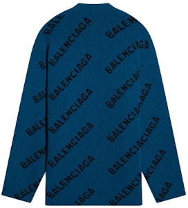 Balenciaga FW21 徽標羊毛毛衣 寬鬆版藍色針織款式 657400T15672470 Lookbook Balenciaga FW21 徽標羊毛毛衣 寬鬆版藍色針織款式 657400T15672470