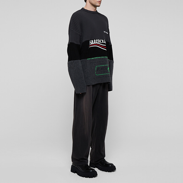 Balenciaga FW21 Logo Knit Pullover Sweater Black 675293T32011281 圖 4