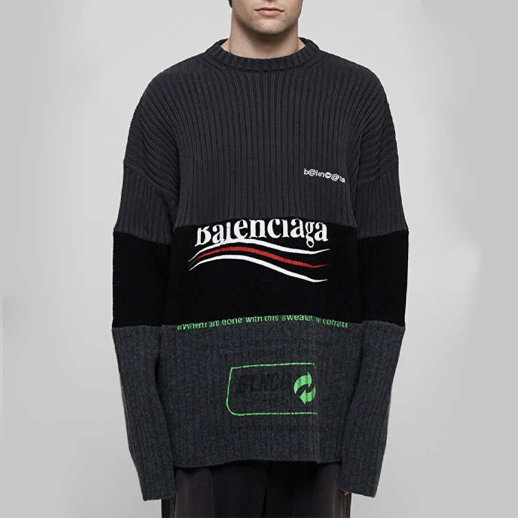 Balenciaga FW21 Logo Knit Pullover Sweater Black 675293T32011281 圖 5