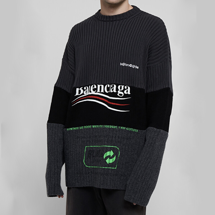 Balenciaga FW21 Logo Knit Pullover Sweater Black 675293T32011281 圖 6