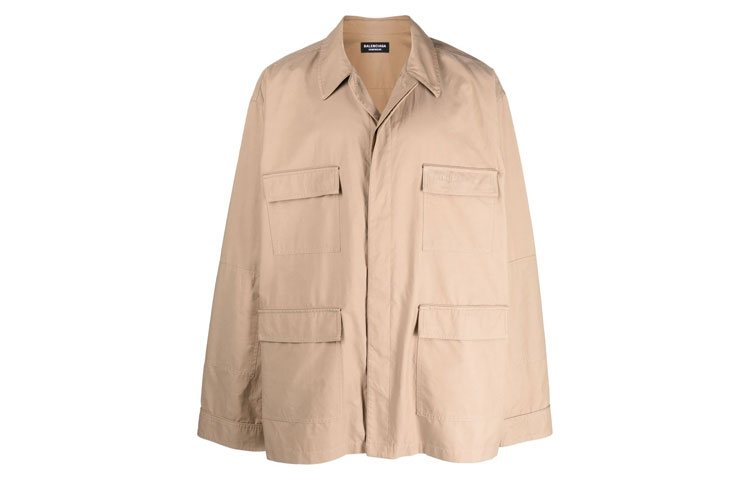 Balenciaga FW21 Logo Military Pajama-Style Jacket Men Khaki 675639TLO179504 圖 2