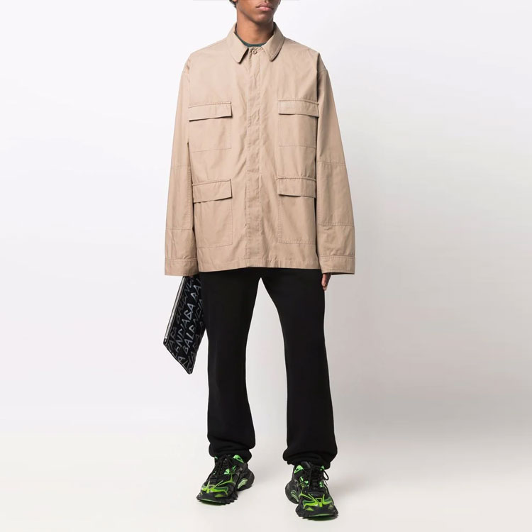 Balenciaga FW21 Logo Military Pajama-Style Jacket Men Khaki 675639TLO179504 圖 3