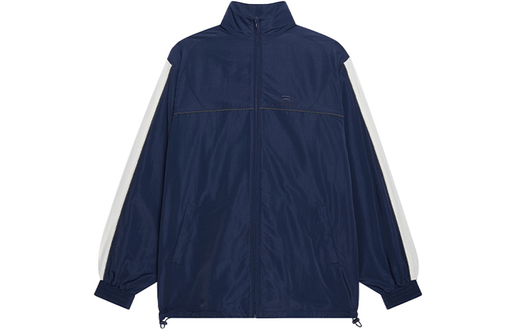 Balenciaga FW21 Logo Patchwork Oversized Jacket Unisex Dark Blue 663065TKO484063