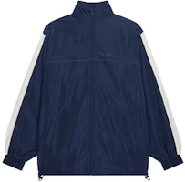Balenciaga FW21 Logo Patchwork Oversized Jacket Unisex Dark Blue 663065TKO484063 Balenciaga FW21 Logo Patchwork Oversized Jacket Unisex Dark Blue 663065TKO484063