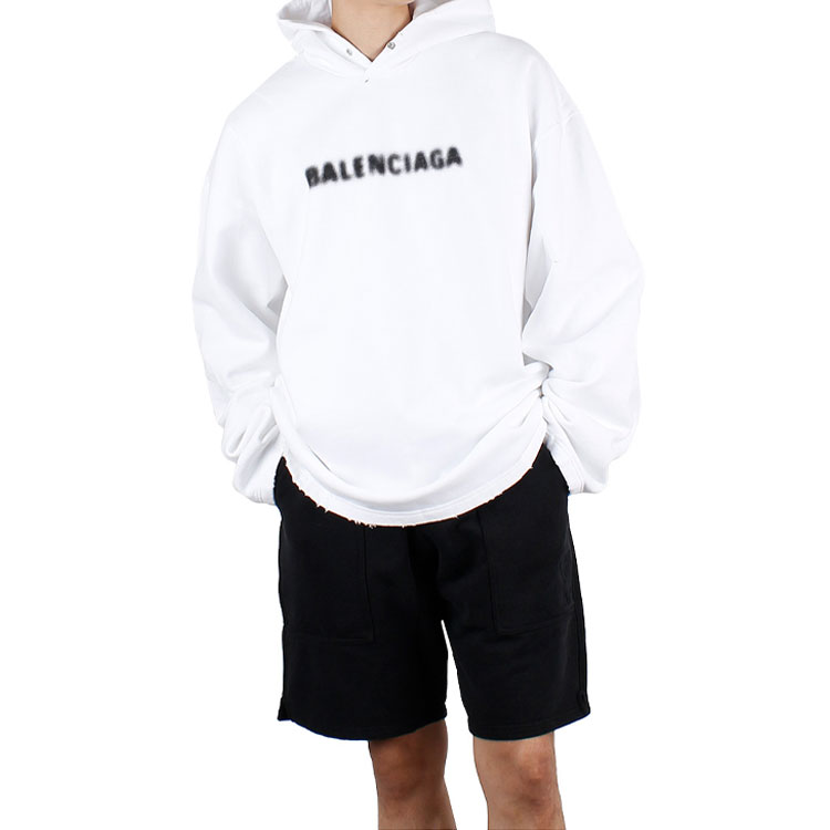 Balenciaga FW21 Logo Print Mosaic Hoodie White Oversized Fit. 661711TKVD69040 圖 4