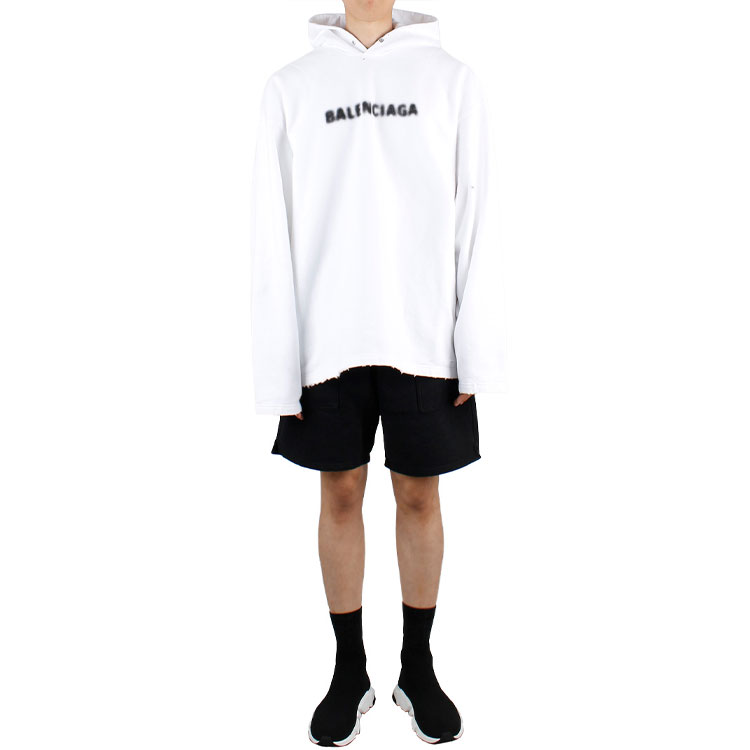 Balenciaga FW21 Logo Print Mosaic Hoodie White Oversized Fit. 661711TKVD69040 圖 6