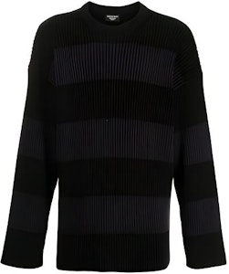 巴黎世家 FW21 條紋印花Logo寬鬆圓領毛衣 黑色 657404T31984058 Buy 巴黎世家 FW21 條紋印花Logo寬鬆圓領毛衣 黑色 657404T31984058