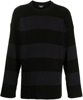 巴黎世家 FW21 條紋印花Logo寬鬆圓領毛衣 黑色 657404T31984058 Order 巴黎世家 FW21 條紋印花Logo寬鬆圓領毛衣 黑色 657404T31984058