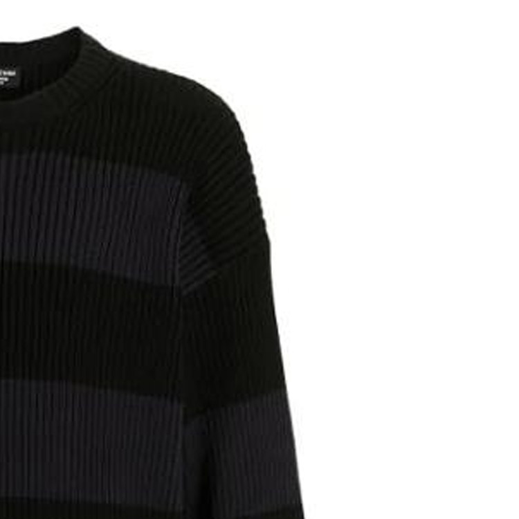 Sizing 발렌시아가 FW21 로고 프린트 스트라이프 루즈핏 크루넥 스웨터 블랙. 657404T31984058