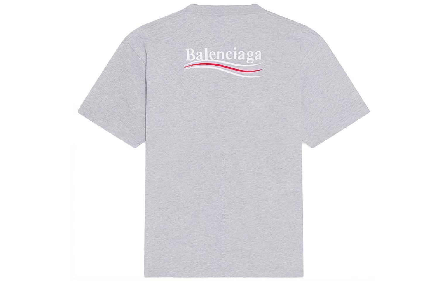 Balenciaga FW21 Logo Print Unisex Grey Short Sleeve T-Shirt 641655TKVJ11379 圖 3