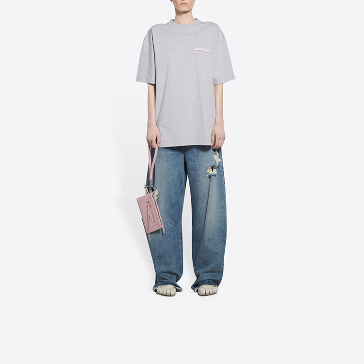 Balenciaga FW21 Logo Print Unisex Grey Short Sleeve T-Shirt 641655TKVJ11379 圖 4