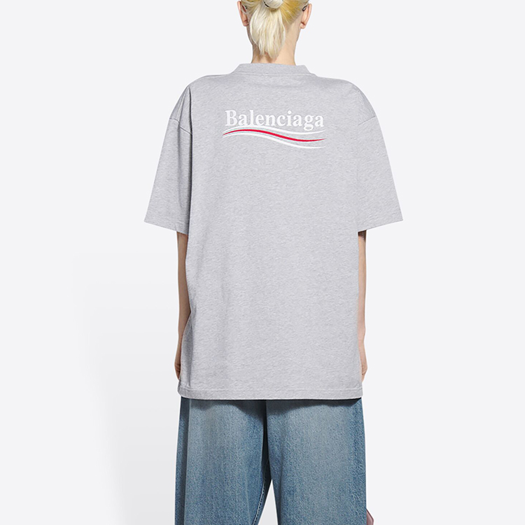 Balenciaga FW21 Logo Print Unisex Grey Short Sleeve T-Shirt 641655TKVJ11379 圖 6