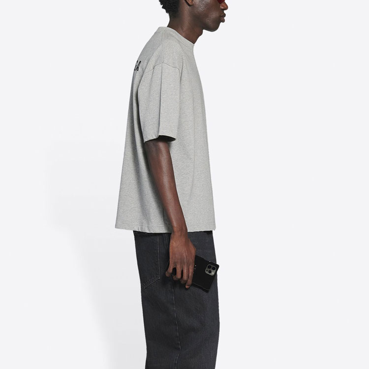 Details for Camiseta Vintage Gris Manga Corta con Logo Balenciaga FW21. 612966TIVG51167