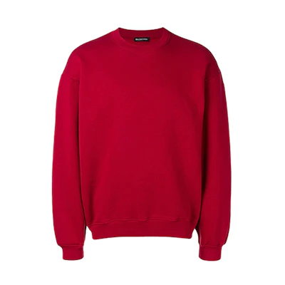 Balenciaga FW21 Logo Pullover Crewneck Sweatshirt Red () 556147TDV53