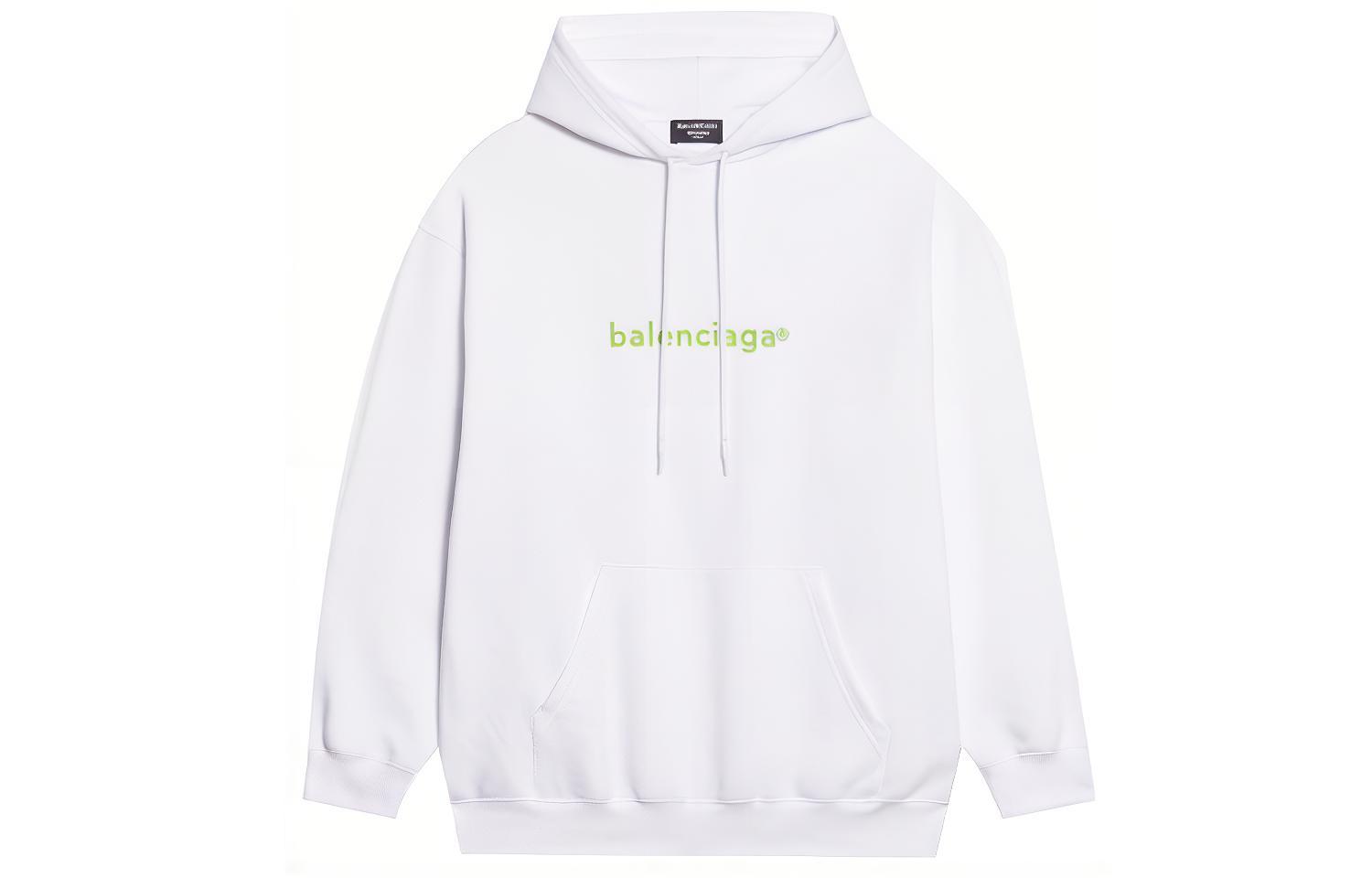Balenciaga FW21 Medium Fit Hoodie White Unisex Casual Sweatshirt with Logo Print. 578135TIV559152 圖 2