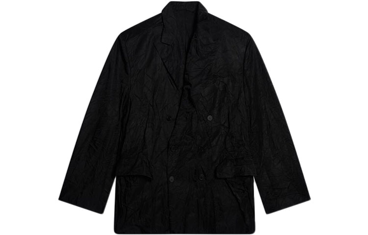 Balenciaga FW21 Monochrome Embossed Nylon Oversized Jacket Black () 675526TLO051000