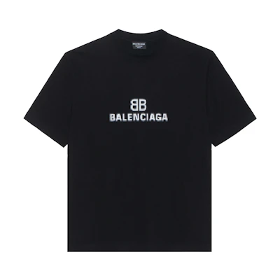 Balenciaga FW21 Mosaic Blur Logo BB Black T-Shirt. 612966TKVI71070