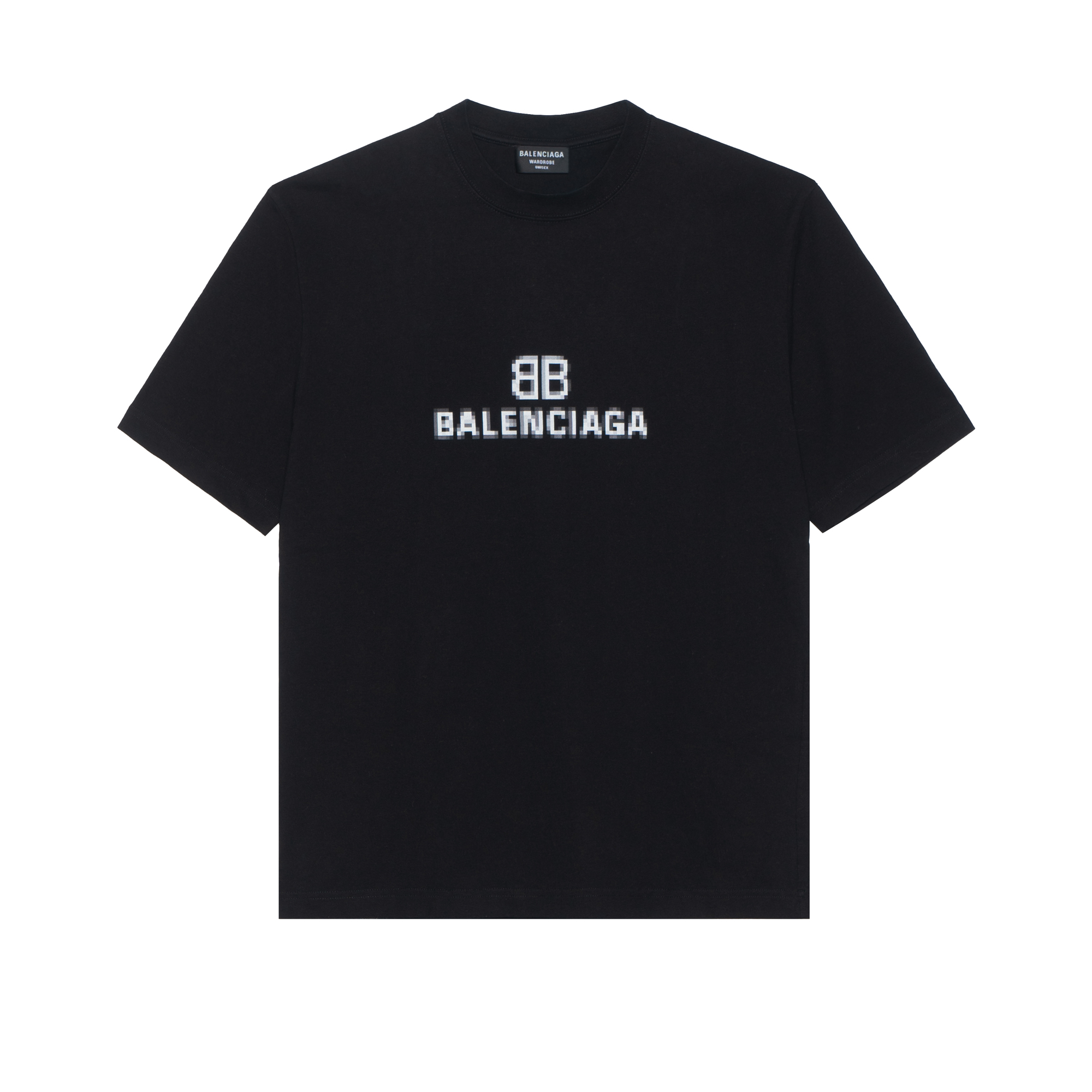 Order バレンシアガ FW21 モザイク ブラー ロゴ BB ブラック Tシャツ. 612966TKVI71070