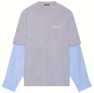 巴黎世家FW21宽松双层长袖T恤灰色. 671401TKVJ11379 Buy 巴黎世家FW21宽松双层长袖T恤灰色. 671401TKVJ11379