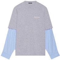 バレンシアガ FW21 オーバーサイズ 2イン1 ロングスリーブ Tシャツ グレー. 671401TKVJ11379 Order バレンシアガ FW21 オーバーサイズ 2イン1 ロングスリーブ Tシャツ グレー. 671401TKVJ11379